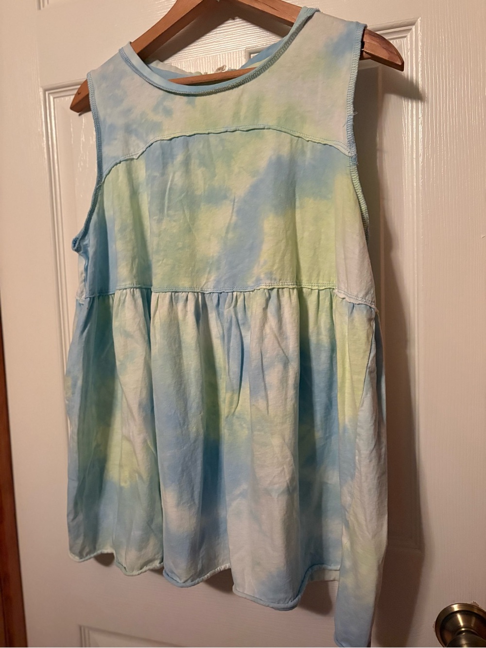 Easel Tie-Dye Sleeveless Babydoll Top Size Medium